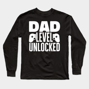 Mens  Dad Level Unlocked Father's Day Gamer Dad Long Sleeve T-Shirt